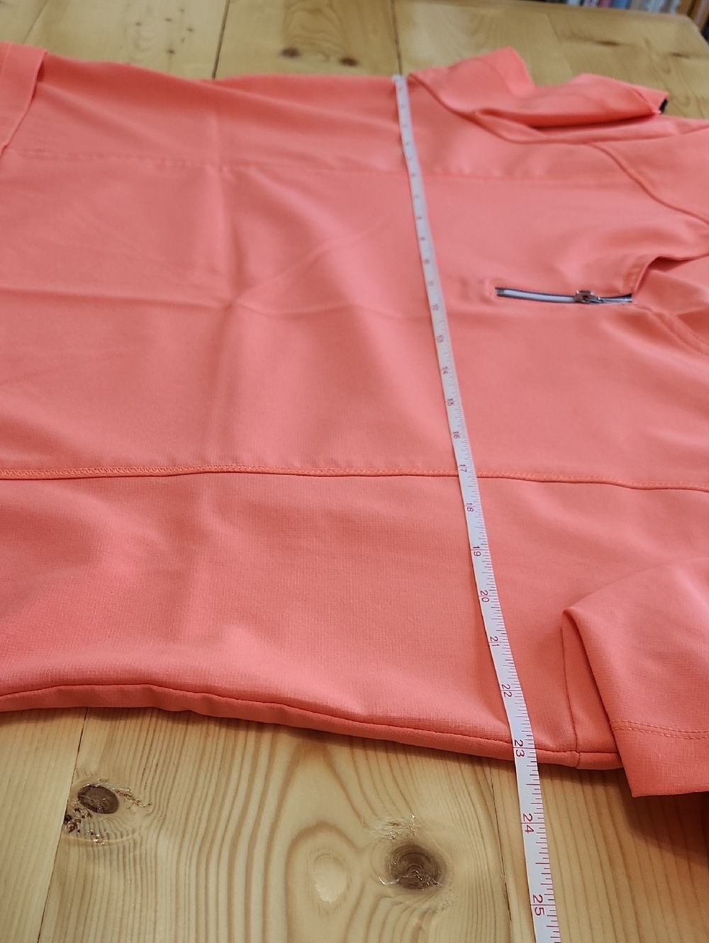 Scrubstar Women’s Zipped V-Neck Medical Scrub Top Melon Peach L - Picture 11 of 15